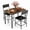 Black + brown tabletop, variant on Industrial 3-Piece Dining Table Set for 2, 35.4" Rectangular Kitchen Table with Metal Frame & 2 PU Leather Upholstered Chairs, Space-Saving for Apartment/Dining Room Black + Brown Tabletop