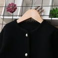 thumbnail image 4 of AINIYS Little Girls Crewneck Cardigan Sweaters Long Sleeve Kids Solid Button Knit Tops Outwear with Pocket Black 5 Years, 4 of 9