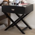 thumbnail image 2 of Baxton Studio Curtice Noir Table d'Appoint en Bois à 1 Tiroir, 2 of 6