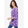 thumbnail image 3 of Woman Within Plus Size Perfect Printed Three-Quarter Sleeve Crewneck Tunic, 3 of 3