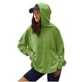 thumbnail image 5 of Women's Cowl Neck Hoodies, Casual Long Sleeve Loose Pullover Tops Drawstring Hooded Sweatshirt Green L, 5 of 7
