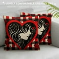 thumbnail image 3 of Nawypu Valentines Pillow Covers, Red Black Buffalo Plaid Love Hearts Decorative Throw Pillows for Couch, Valentine's Day Outdoor Decor Pillowcase Cushion Cover for Bed Sofa Car, 3 of 5