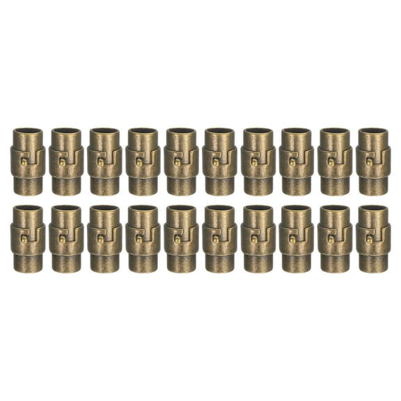 20pcs Leather Cord End Clasp 7mm Hole Magnetic Cord End Caps Closures Leather Bracelet Buckle for Jewelry Making DIY Supplies Crafts, Bronze