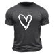 thumbnail image 3 of Ceisia Men's Casual Heart-Printed Short Sleeve Crew Neck Gift T-Shirt, 3 of 4