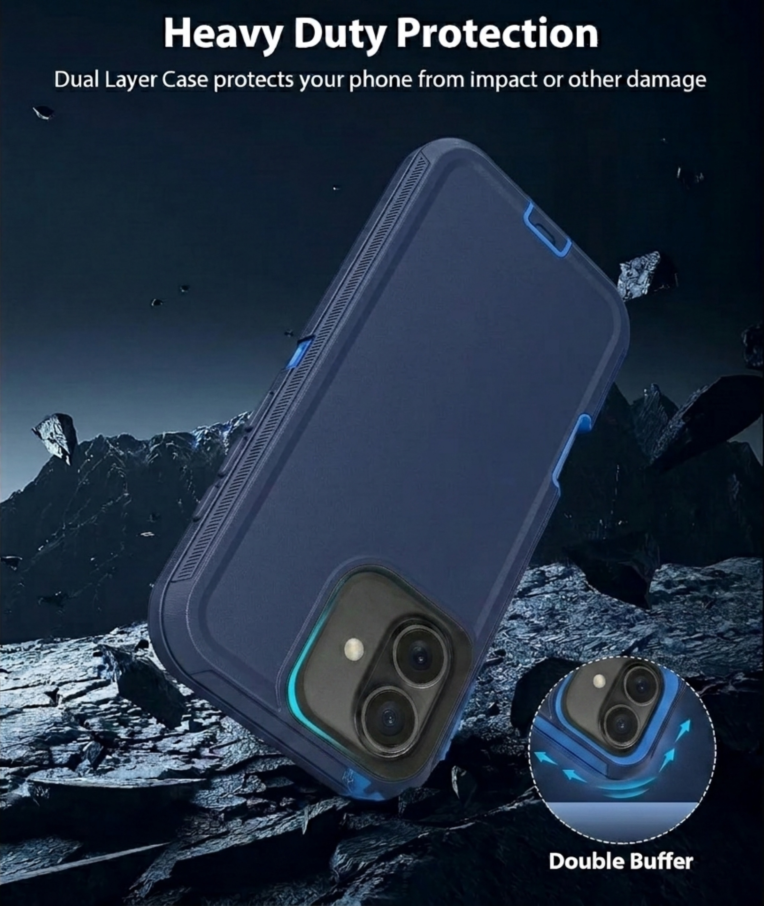 NevEND Rugged Heavy-Duty Case for iPhone 16 Navy photo 2