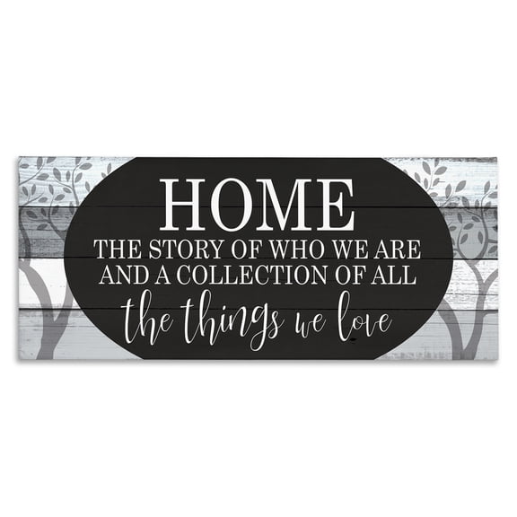 Stupell Industries Rustic Lodge Story of Home Tree Pattern Canvas Art, 24 x 10, by Kim Allen