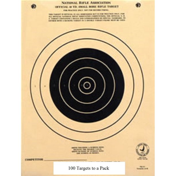 Official 50 Yard Small Bore Target Rifle Target (TQ3/1) 100 Pack, By