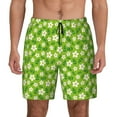 thumbnail image 2 of Picia Daisies Flowers pattern Mens Swim Trunks with Compression Liner Stretch Beach Shorts Quick Dry with Zipper Pockets No-Chafing Board Shorts-Small, 2 of 9