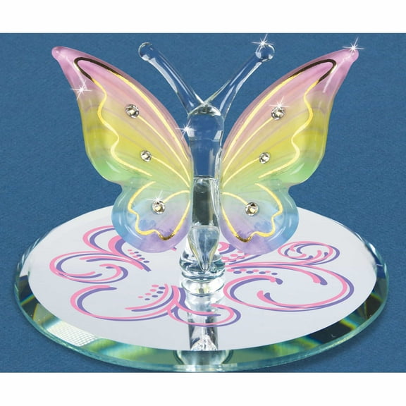 Fashion Butterfly Rainbow Flutter Glass Figurine (3.82 X 3.39) Made In China -Jewelry By Sweet Pea