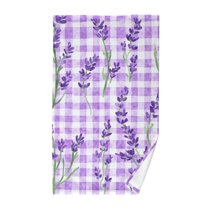 Purple Plaid Watercolor Lavender Pure Cotton Bath Towel Hand Towel 1 Piece for Pool Beach Gym 16" x 28"