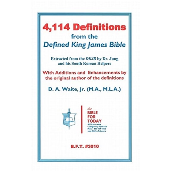 Pre-Owned 4,114 Definitions from the Defined King James Bible Paperback