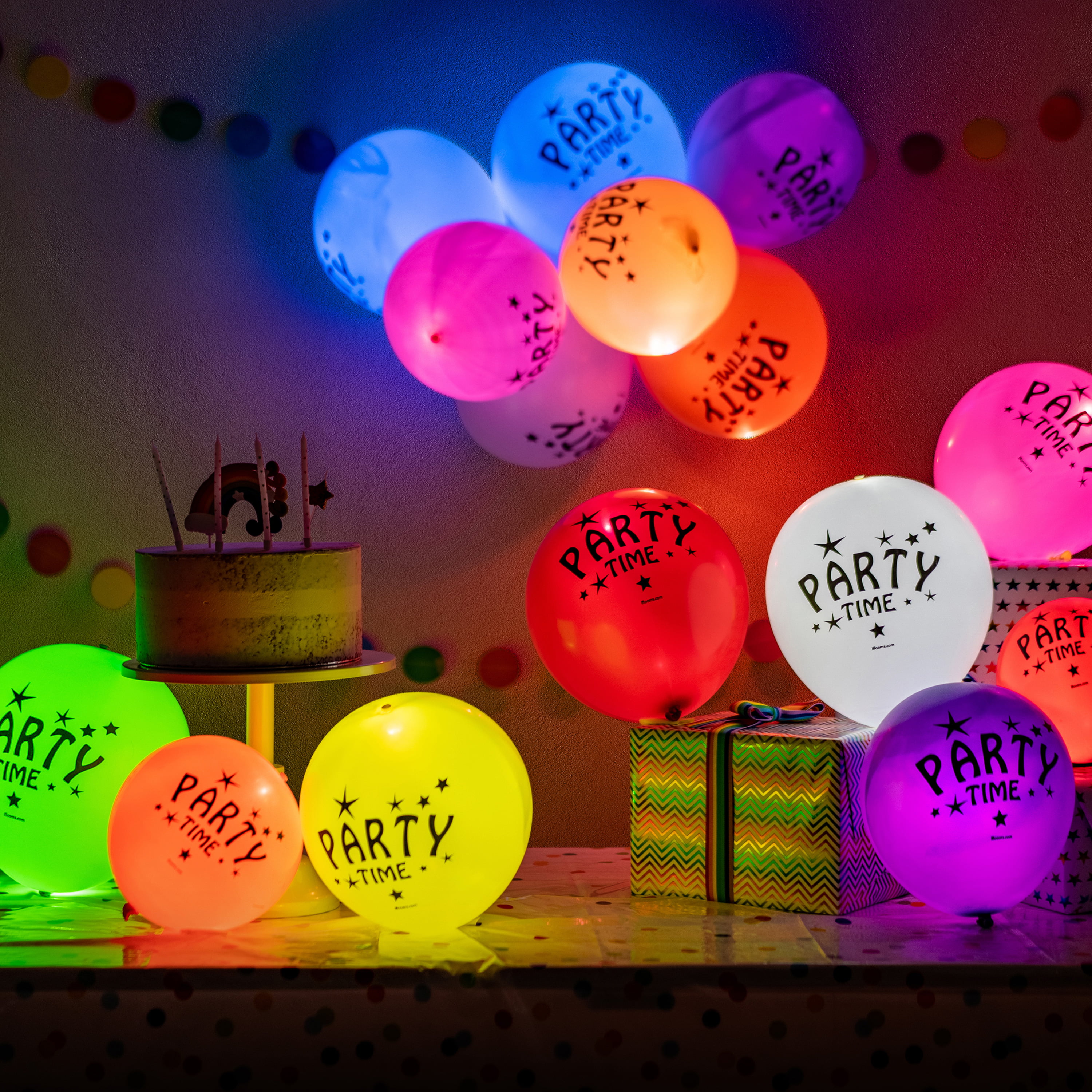 15ct Illooms Led Light Up Mixed Solid Balloon : Target