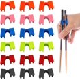thumbnail image 1 of WELANE Chopstick Helpers, 18 PCS Plastic Training Chopstick Connector Holder for Beginner, Trainer and Learner (6 Colors), 1 of 6