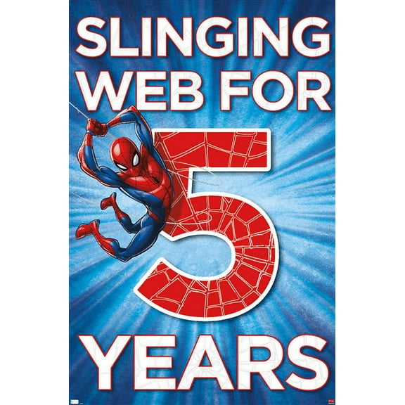 Marvel Spider-Man - Happy 5th Birthday Wall Poster, 22.375" x 34"