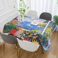 thumbnail image 2 of Yayeee Tablecloths 60" x 108" Rectangle Wrinkle Resistant Party Table Cover, Pink Floral Window, 2 of 8