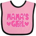 thumbnail image 3 of Inktastic Mama's Girl Pink with Hearts Girls Baby Bib, 3 of 4