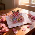 thumbnail image 3 of Tarjeta de Felicitación CawrdWhish 3D Pop-Up Mariposa y Flor, 3 of 7