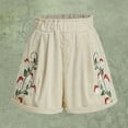 thumbnail image 4 of Hienoo Women's Embroidery Corduroy Shorts Elastic Waist Casual Shorts, Sizes S-XXL, 4 of 4