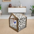 thumbnail image 3 of Hedgehog Pet House, Disorderly Pattern with Repetitive Cartoon Porcupine Characters, Outdoor & Indoor Portable Dog Kennel with Pillow and Cover, 5 Sizes, Seal Brown Pale Brown, by Ambesonne, 3 of 5