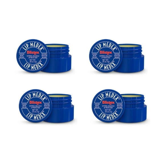 Blistex Lip Medex 4 Pcs, (.25 oz / 7Gms Chacun) Baume à Lèvres, Protecteur de Lèvres Analgésique Externe Formule Hydratante pour l'Hydratation