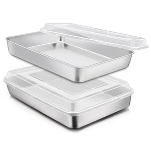 Vesteel Stainless Steel Baking Pan Set, 12.2" x 9.5", Set of 2