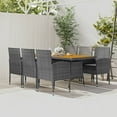 thumbnail image 1 of vidaXL 7 Piece Outdoor Dining Set Poly Rattan Grey, 1 of 5