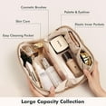 thumbnail image 3 of Bolsa organizadora de maquillaje Prite, impermeable, de piel sintética, de viaje, 3 of 8