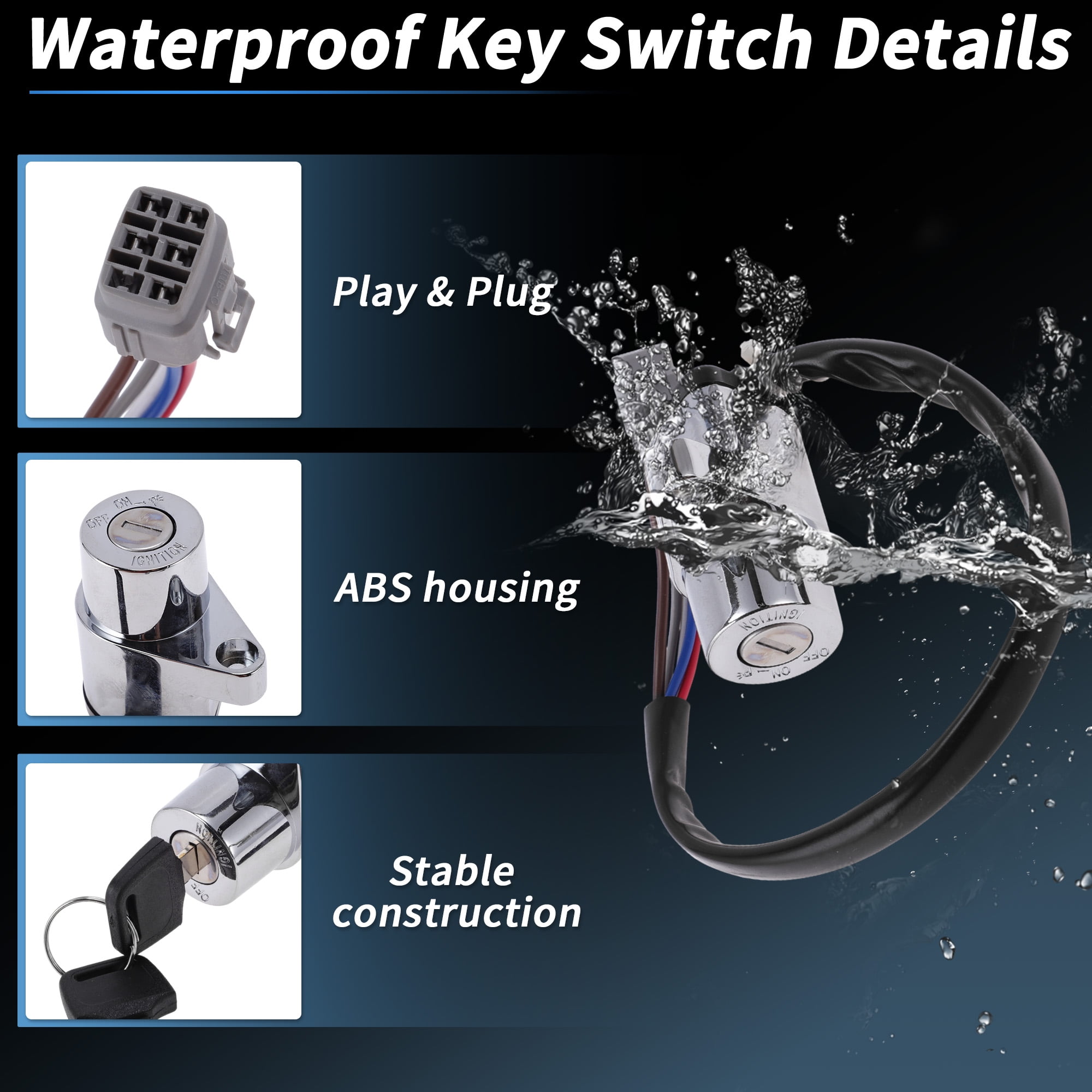 Unique Bargains Ignition Key Switch Ignition Switch Lock Set No.3711010F00 for SUZUKI INTRUDER VL1500 1998-2004 1 Set