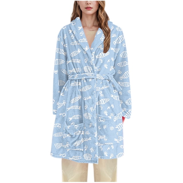 WRKEKC Robe de Chambre pour Femmes en Flanelle Sans Manches Longue Robe de Bain Décontractée Sans Capuche Longue Robe de Nuit