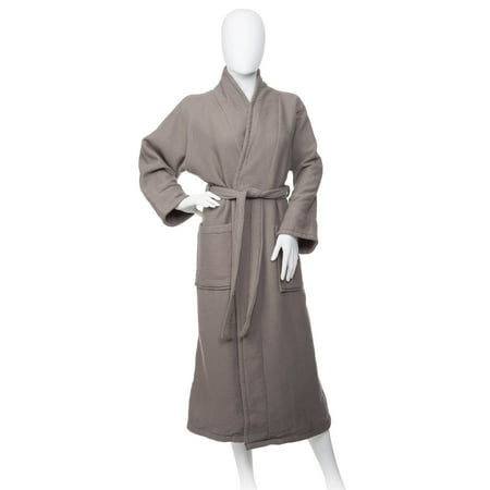 

Bathrobe for Women and Man Soft Cotton Waffle Weave Lightweight SPA Robe 6 Color Charcoal / Small
