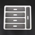 thumbnail image 4 of Gray Silverware Tray Fork Collection Container 5 Compartments Soft-grip Lining Plastic Cutlery Sto Banmo, 4 of 4