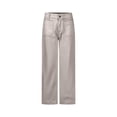 thumbnail image 4 of Yuhangmm Women's Pants Summer High Waist Straight Leg Button Wide Leg Pants For Casual Comfortable Trousers White S, 4 of 5
