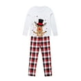 thumbnail image 2 of Christmas Pajamas for Family, Long Sleeve Cartoon Deer Print Tops + Plaid Pants Set, 2 of 10