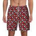 thumbnail image 3 of Uemuo Red Floral Pattern Mens Swim Trunks Quick Dry Board Shorts with Mesh Lining, Stretch Beach Shorts Quick Dry No-Chafing Board Shorts-Medium, 3 of 8