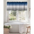 thumbnail image 4 of Valance Curtains for Windows Blue Grey Ombre Kitchen Curtians Window Treatment Gradient Gradual Color Topper Curtain Rod Pocket Valances for Kitchen Bathroom Living Room 54x18in, 4 of 9