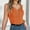 Orange, variant on Women's Round D Neck Sleeveless Knitted Slim Fit Casual Open Navel Vest Womens T Shirts Multiple Pack Space Trashier Shirts Woman Tees Long Sleeve Heat Womens Compression Cold Gear Casual Short Sleeve