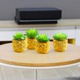 thumbnail image 3 of 4 Uds. De suculentas de simulación, bonsái, macetas de plástico chapadas en oro, pequeños adornos creativos, plantas verdes artificiales, 3 of 5