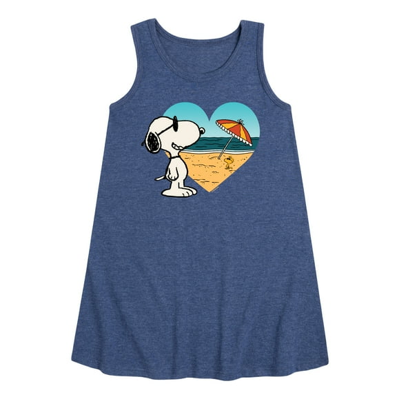 Peanuts - Summer Edition - Snoopy Hearts the Beach - Toddler & Youth Girls A-line Dress
