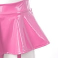 thumbnail image 7 of Alvivi Womens Shiny Metallic PVC Leather Mini Skirt Built-in Thongs with Metal Clips Garter Belt Hot Pink S, 7 of 7