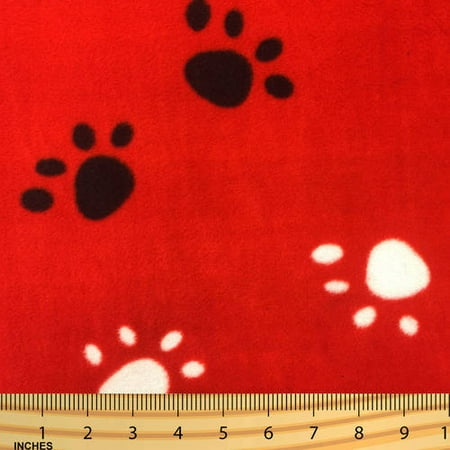New Yard SHASON TEXTILE (2 Yards cut) POLAR FLEECE FABRIC 100% POLYESTER ANTI-PILL, New Friendly Big Paws, Available in Multiple Colors ()
