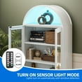 thumbnail image 3 of DEXTRUS 71" Tall Display Cabinet with Glass Doors, Metal Arched Cabinet with LED Lights, White, 3 of 9