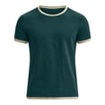thumbnail image 5 of srobpty Mens Summer Solid Color Linen Round Neck Button Short Sleeve Blouses and Shirts Lightweight for Summer Wear, 5 of 5