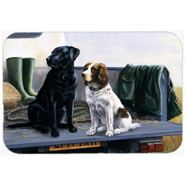 Carolines Treasures BDBA0341CMT On the Tailgate Labrador & Springer Spaniel Kitchen or Bath Mat, 20 x 30