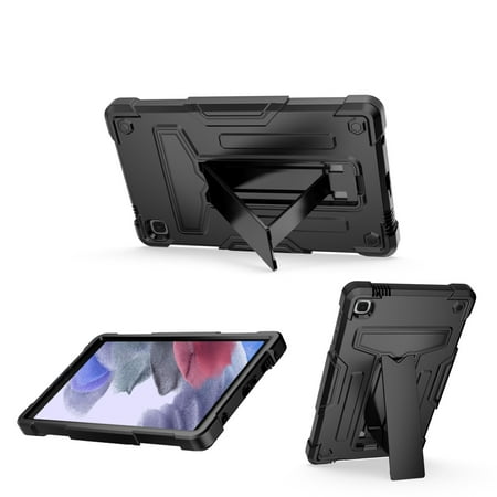 For Amazon Kindle Fire HD8 2022 /HD8 PLUS Tough Hybrid with Vertical 3-in-1 Design, Built-in Kickstand, Shockproof Rugged Full Body with Grip Protection Case Cover [Black]