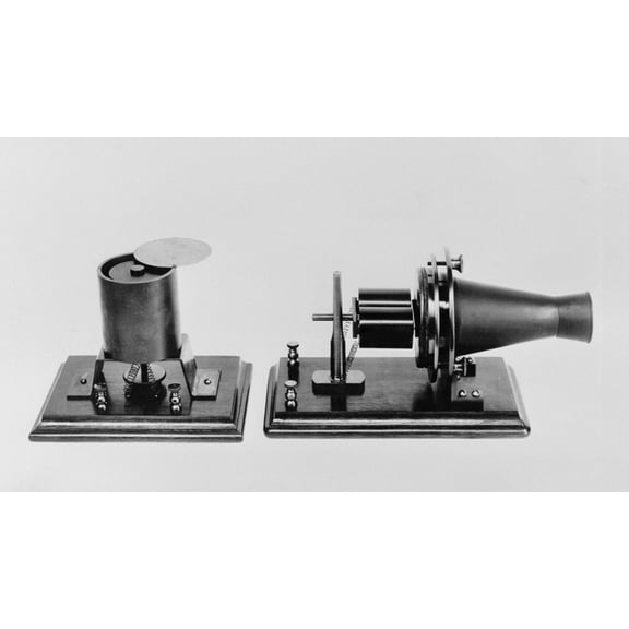 The First Telephone Developed And Patented By Alexander Graham Bell In 1876. Replicas Of The Magnetic Transmitter And Receiver Were Exhibited At The Philadelphia Centennial Exposition History (24 x