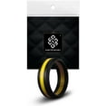 thumbnail image 5 of Yellow Stripe Silicone Ring For Men and Women 8mm Bandwidth, 5 of 5