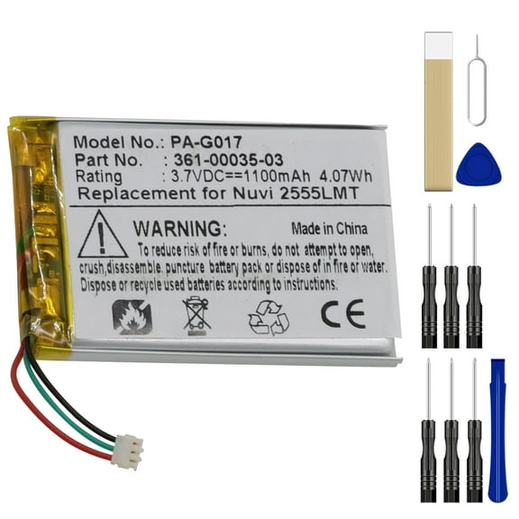 Replacement Battery 361-00035-03 361-00051-01 361-00061-02 for Garmin Nuvi 2415LM 2415LT 2445 2445LM 2445LMT 2445LT 2450 2450LMT 2455 2455LMT 2455LT 2457 2457LMT 2460 Series GPS Navigator