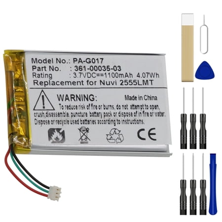 Replacement Battery 361-00035-03 361-00051-01 361-00061-02 for Garmin Nuvi 2415LM 2415LT 2445 2445LM 2445LMT 2445LT 2450 2450LMT 2455 2455LMT 2455LT 2457 2457LMT 2460 Series GPS Navigator