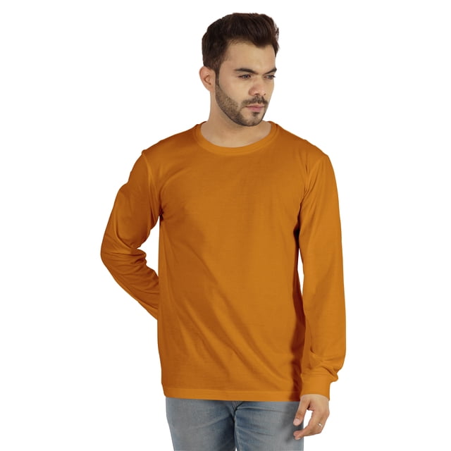 Inkmeso T-shirt à Manches Longues en Coton pour Hommes, Col Rond Basique