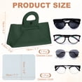 thumbnail image 2 of Bolsa de gafas con asa, estuche de cuero para gafas de sol con paño de limpieza, adecuado para hombres y mujeres (Verde), 2 of 7